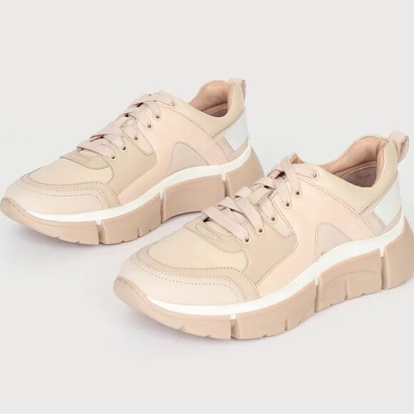 Seychelles I'll Be There Blush Leather Sneakers Size 10 - Picture 2 of 11
